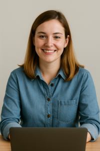 Portrait of student Anne, smiling during her Cuban Spanish online class.