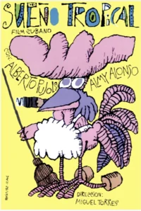Poster of the Cuban film Sueño Tropical (1991), a satire exploring gender inequality through a dream-based role reversal.