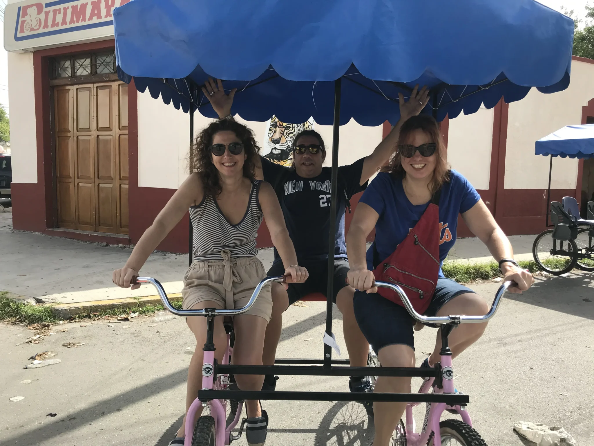 Mérida Bicycle Tour and Free Time Participants exploring Mérida by bicycle during a Spanish immersion program in Yucatán, Mexico.