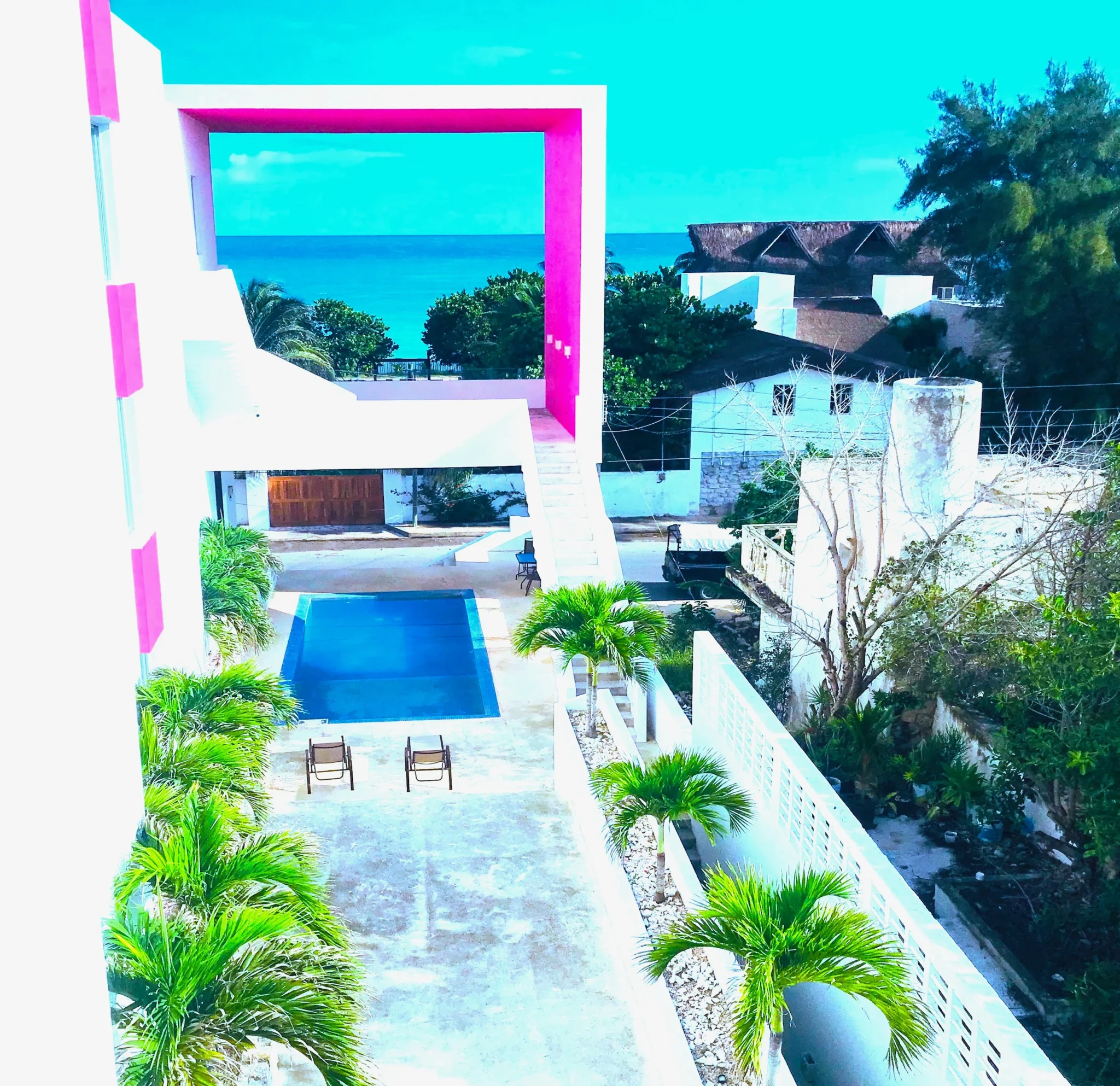 Sea view from the beachfront condominium used during the Spanish immersion program in Yucatán.