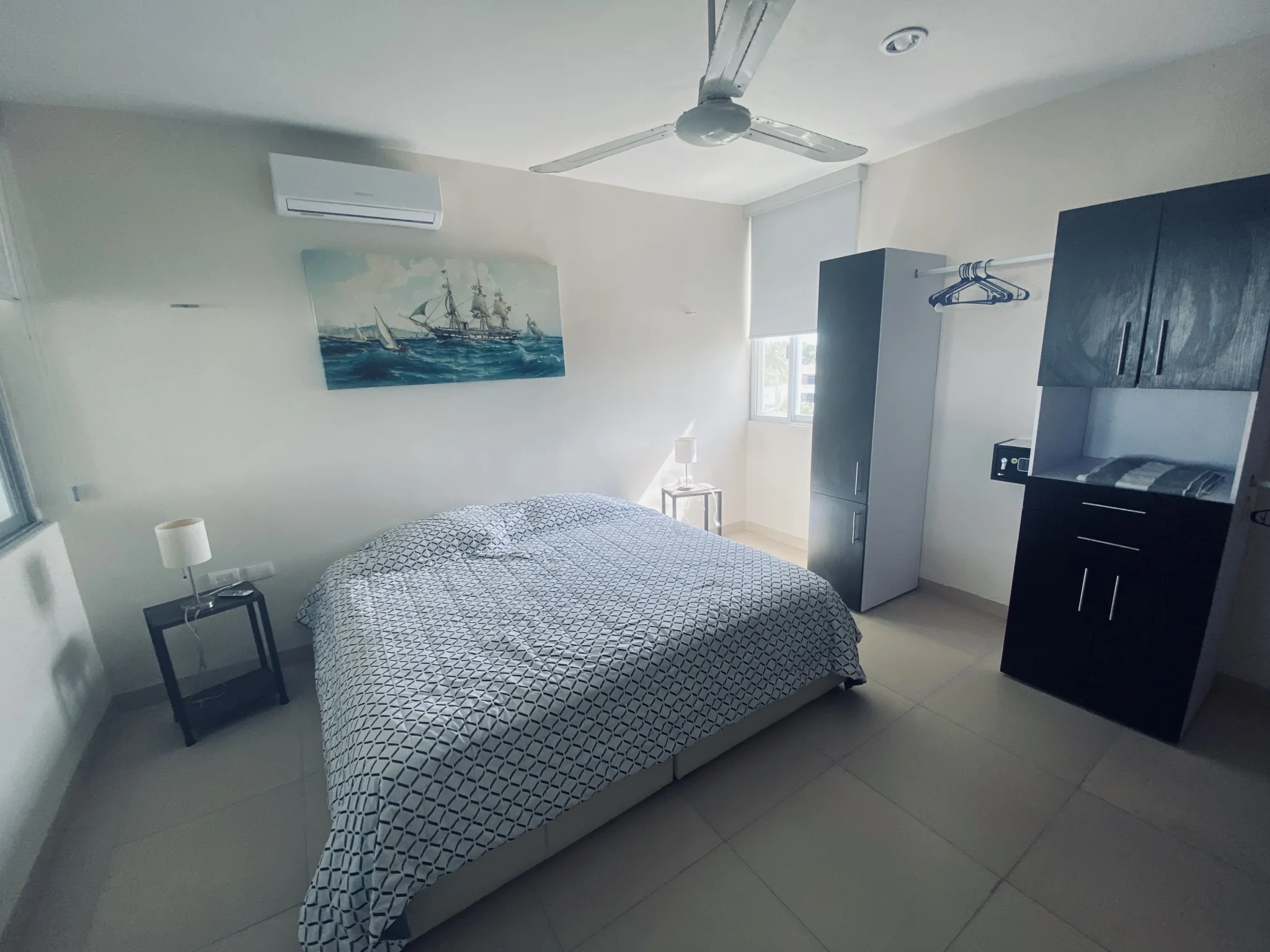 Bedroom in the seafront condominium used by participants in the Spanish immersion program.