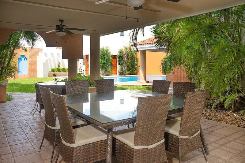 Covered terrace at the teacher’s home where participants share activities and practice Spanish during the Yucatán immersion program.