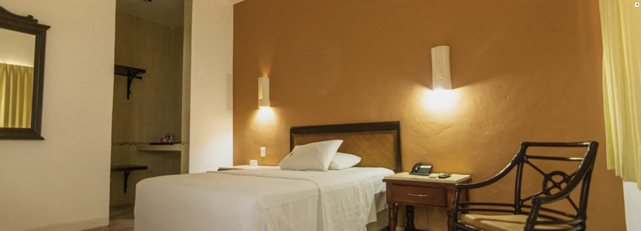 Chambre individuelle de l’hôtel utilisée par les participants au programme d’immersion linguistique au Yucatán.