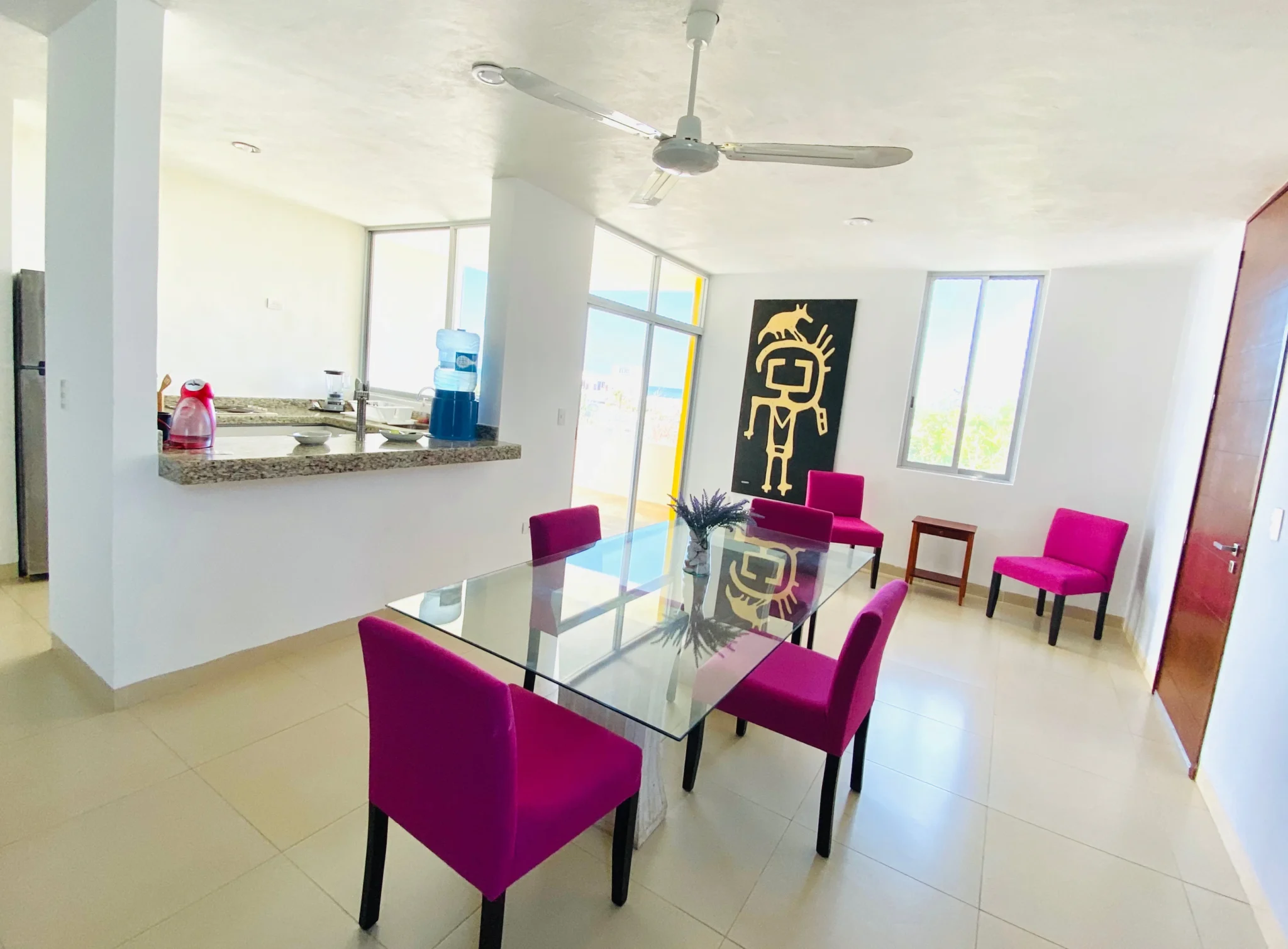 Living room of the condominium used during the Spanish immersion program in Progreso.