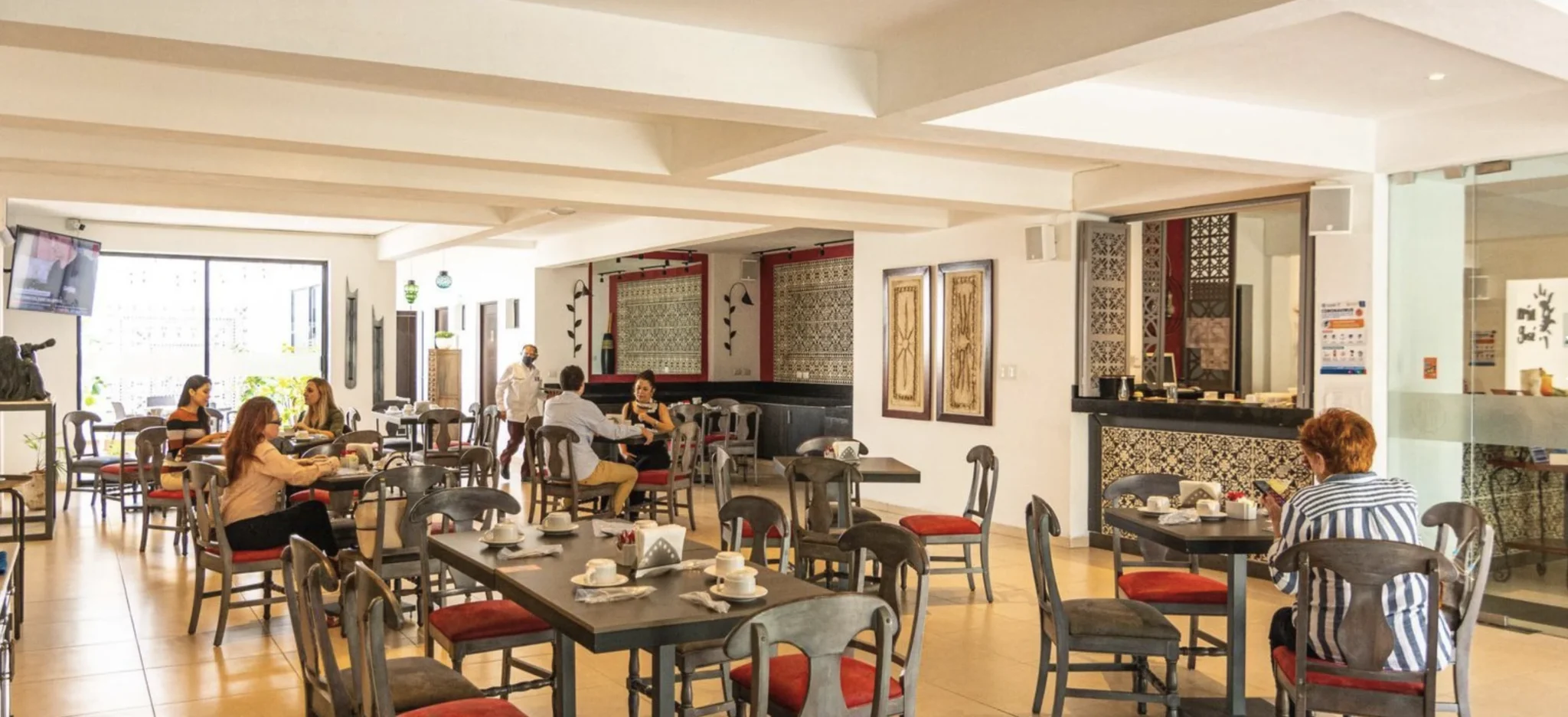 Hotel dining area used by participants in the Spanish immersion program in Yucatán.
