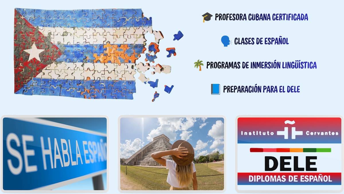 Aprende español con una profesora cubana certificada: clases online, preparación DELE e inmersión lingüística en Yucatán.