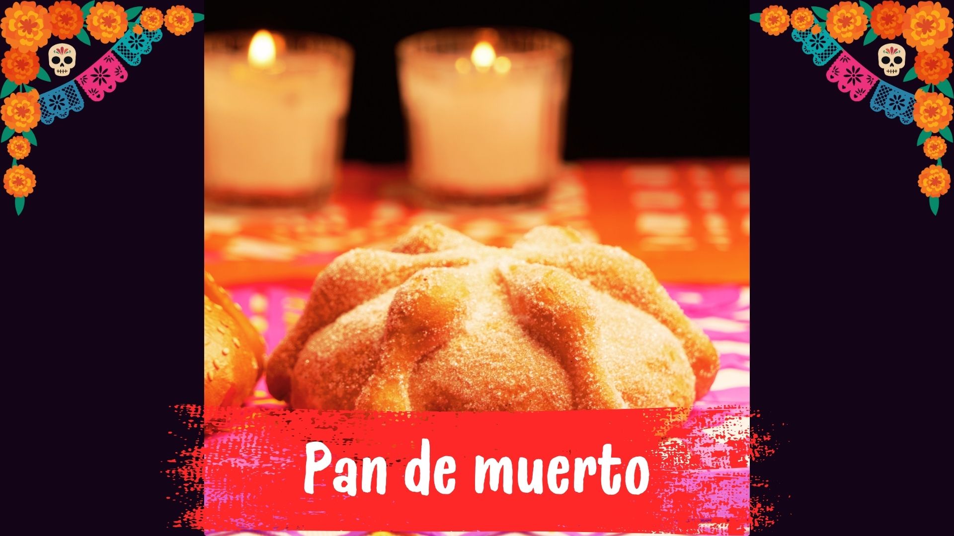 Traditional pan de muerto sprinkled with sugar during Day of the Dead celebrations in Mexico.